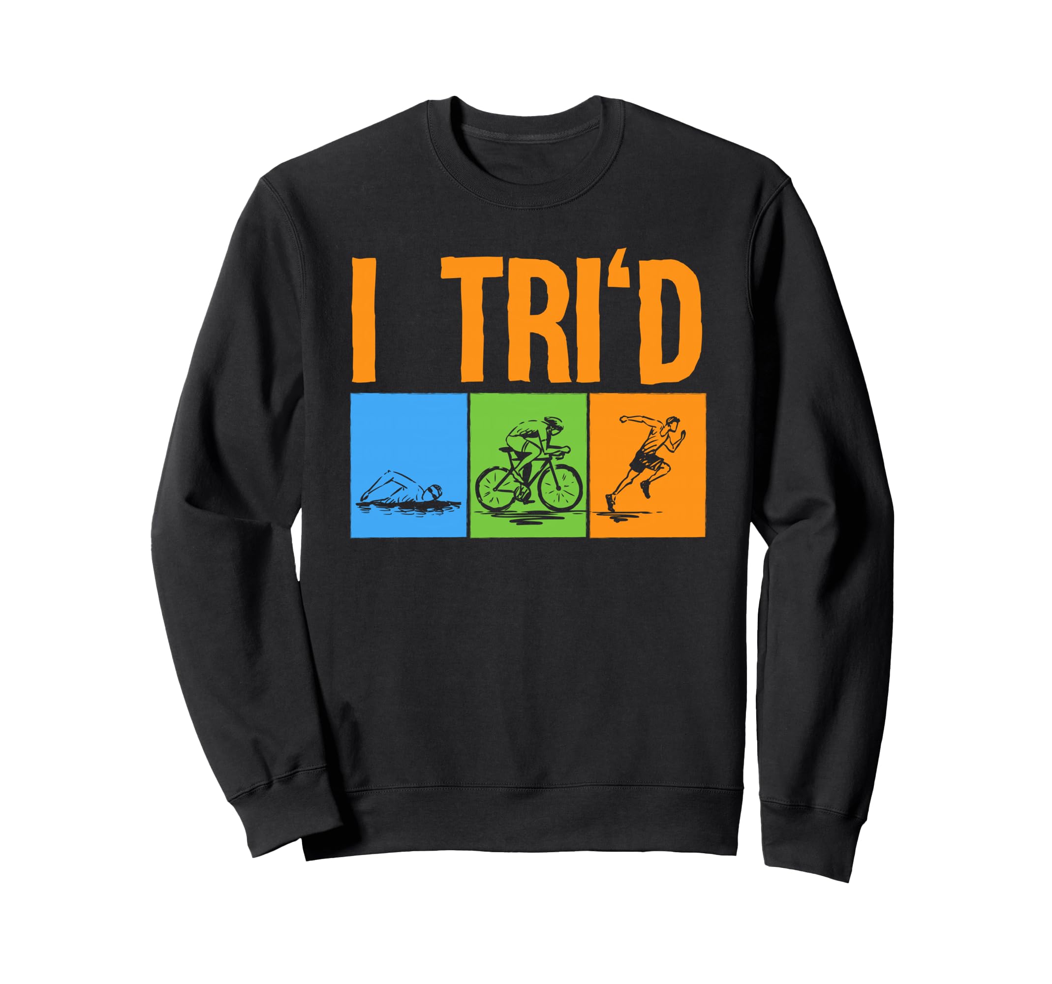 Triathlon Art Swim Bike Run Sweatshirt - Custom Art Print for Adults - T-Shirt, Sweatshirt, Hoodie