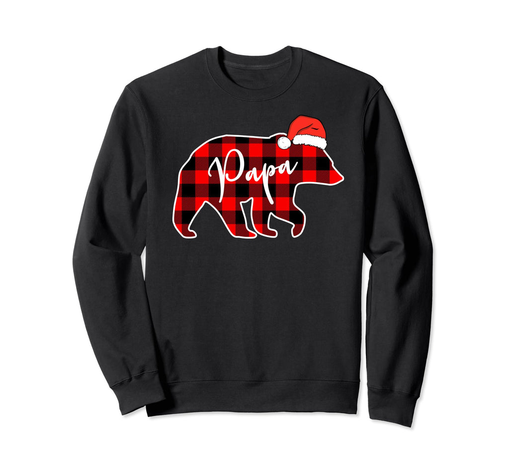 Papa Bear Buffalo Red Plaid Family Sweatshirt - Minimalist Print Unisex - T-Shirt, Sweatshirt, Hoodie