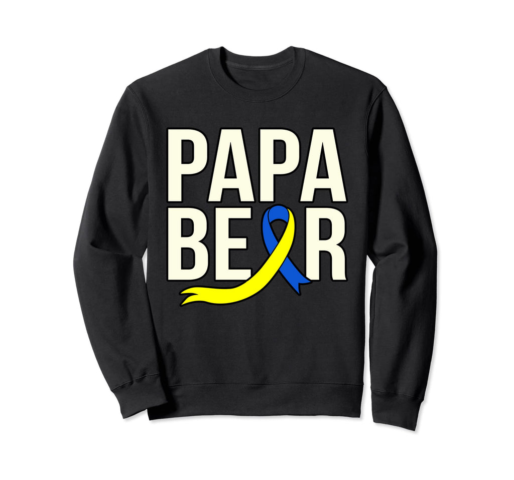 Papa Bear World Down Syndrome Day Sweatshirt - Unique Graphic Men Women - T-Shirt, Sweatshirt, Hoodie