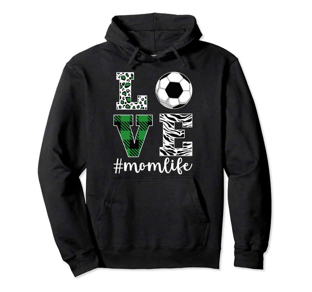 Soccer Love Mom Life Leopard Zebra Hoodie - Casual Everyday Wear Men Women - T-Shirt, Sweatshirt, Hoodie