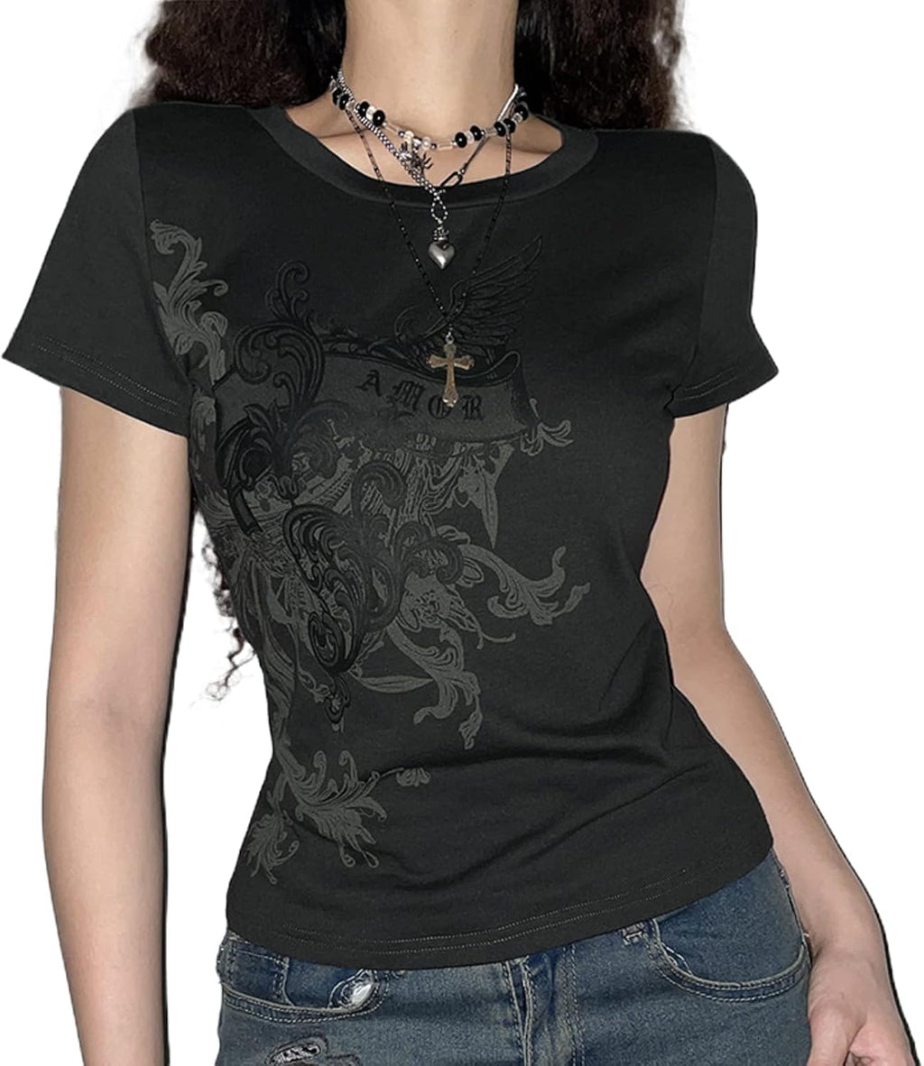 Vintage Y2K Grunge Aesthetic Gothic Punk Short Sleeve - Adult & Kids T-Shirts, Sweatshirts & Hoodies apparel design preview 1