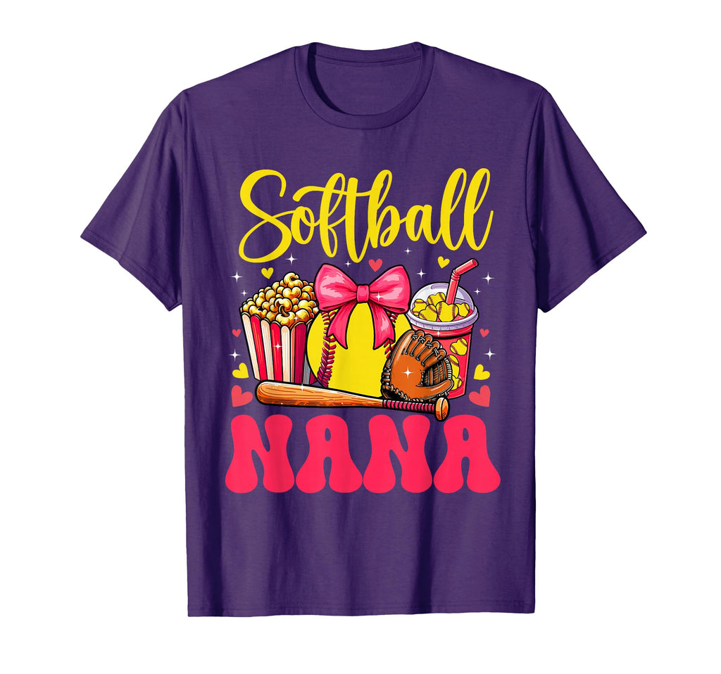 Softball Lover Nana Mothers Day T-Shirt - Fun Novelty Design for Adults - T-Shirt, Sweatshirt, Hoodie