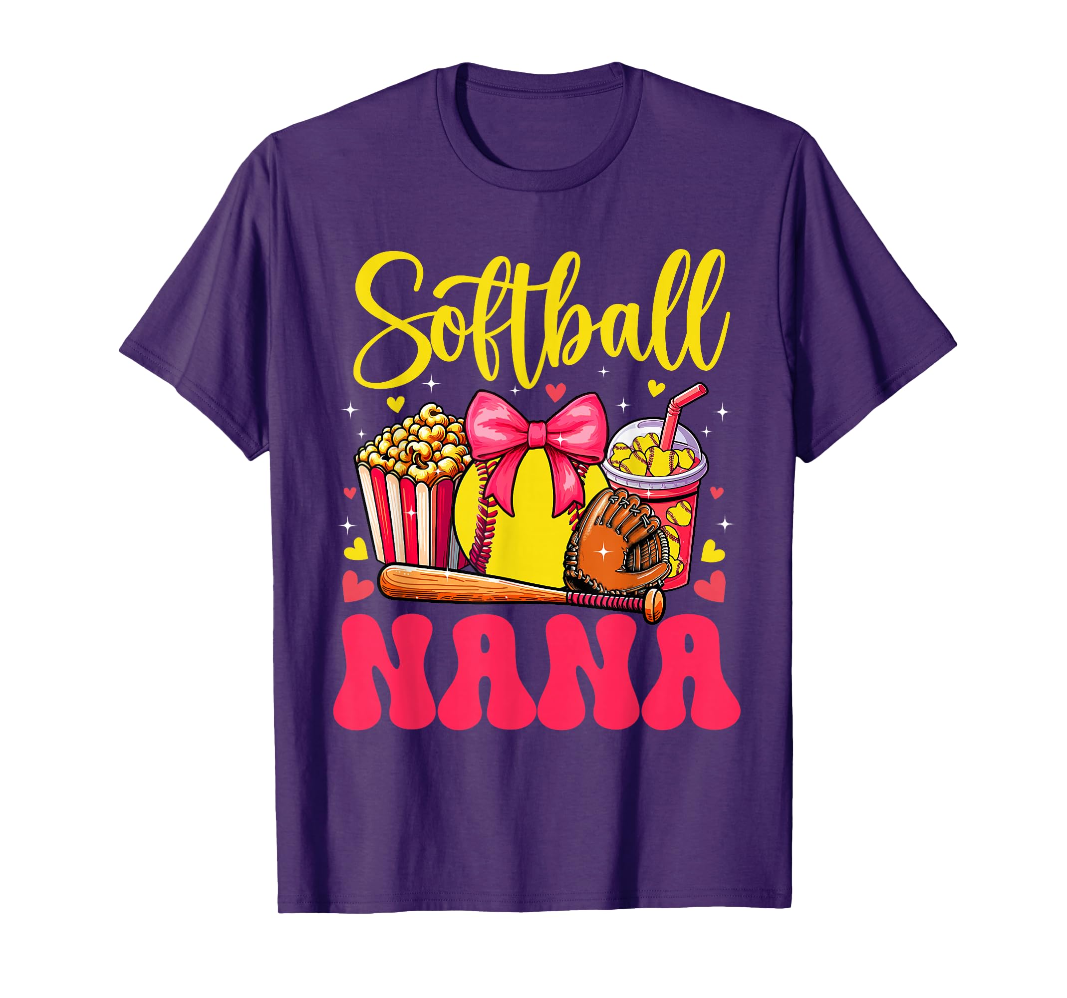 Softball Lover Nana Mothers Day T-Shirt - Fun Novelty Design for Adults - T-Shirt, Sweatshirt, Hoodie