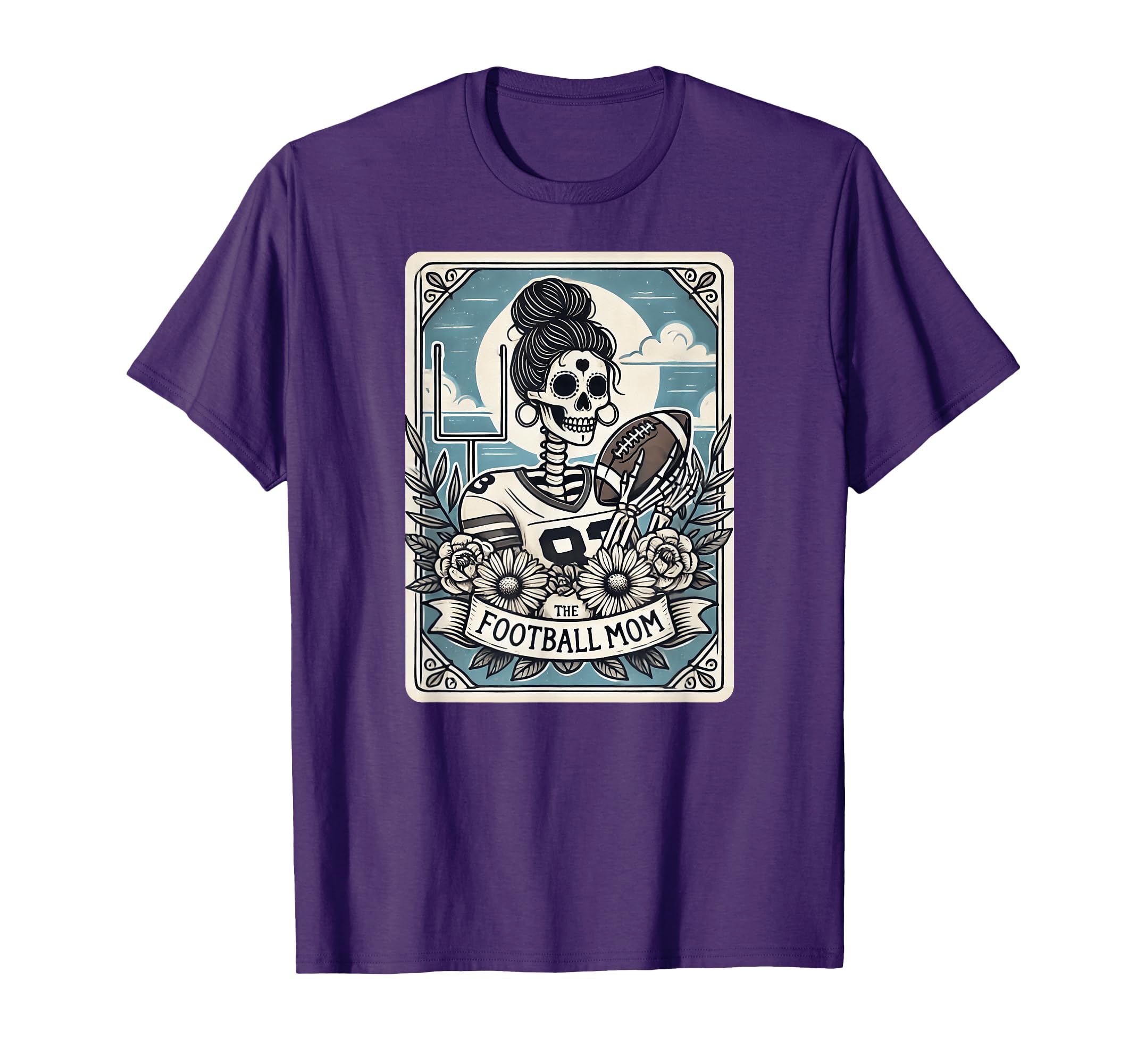 Football Mom Tarot Card Skeleton T-Shirt - Minimalist Print for Adults - T-Shirt, Sweatshirt, Hoodie