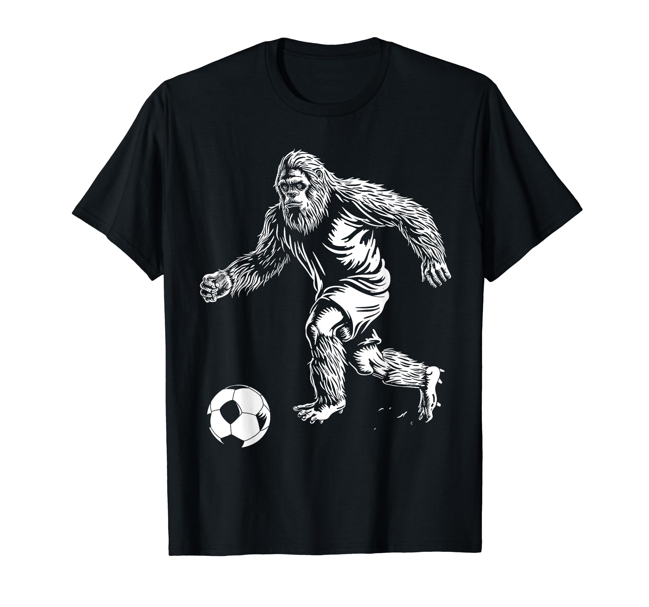 Bigfoot Playing Soccer Player Funny T-Shirt - Trendy Graphic for Adults - T-Shirt, Sweatshirt, Hoodie