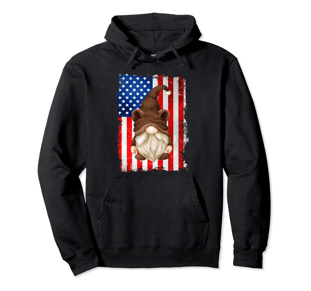Patriotic Bear Usa Gnome 4Th July Hoodie - Aesthetic Graphic for Adults - T-Shirt, Sweatshirt, Hoodie