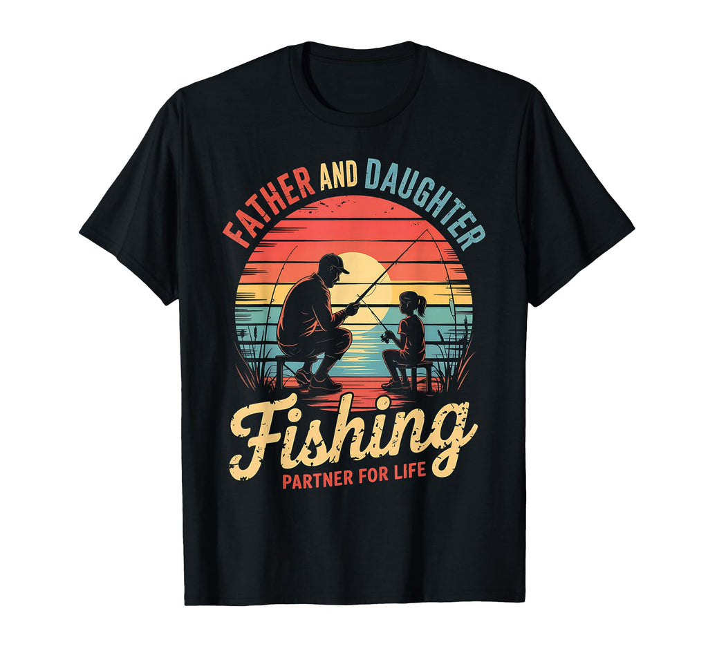 Father Daughter Fishing Partner Sweatshirt - Custom Art Print Men Women - T-Shirt, Sweatshirt, Hoodie