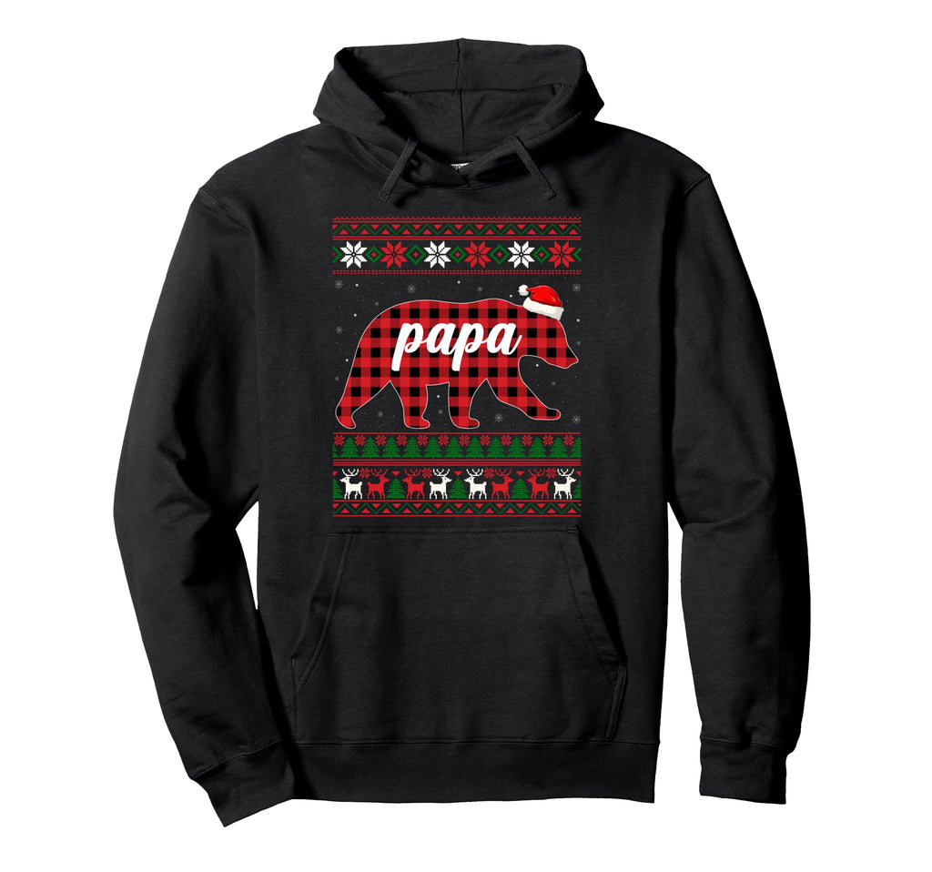 Red Plaid Papa Buffalo Matching Family Hoodie - Minimalist Print Men Women - T-Shirt, Sweatshirt, Hoodie