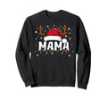 Mama Grandma Santa Hat Reindeer Sweatshirt - Streetwear Style Unisex - T-Shirt, Sweatshirt, Hoodie
