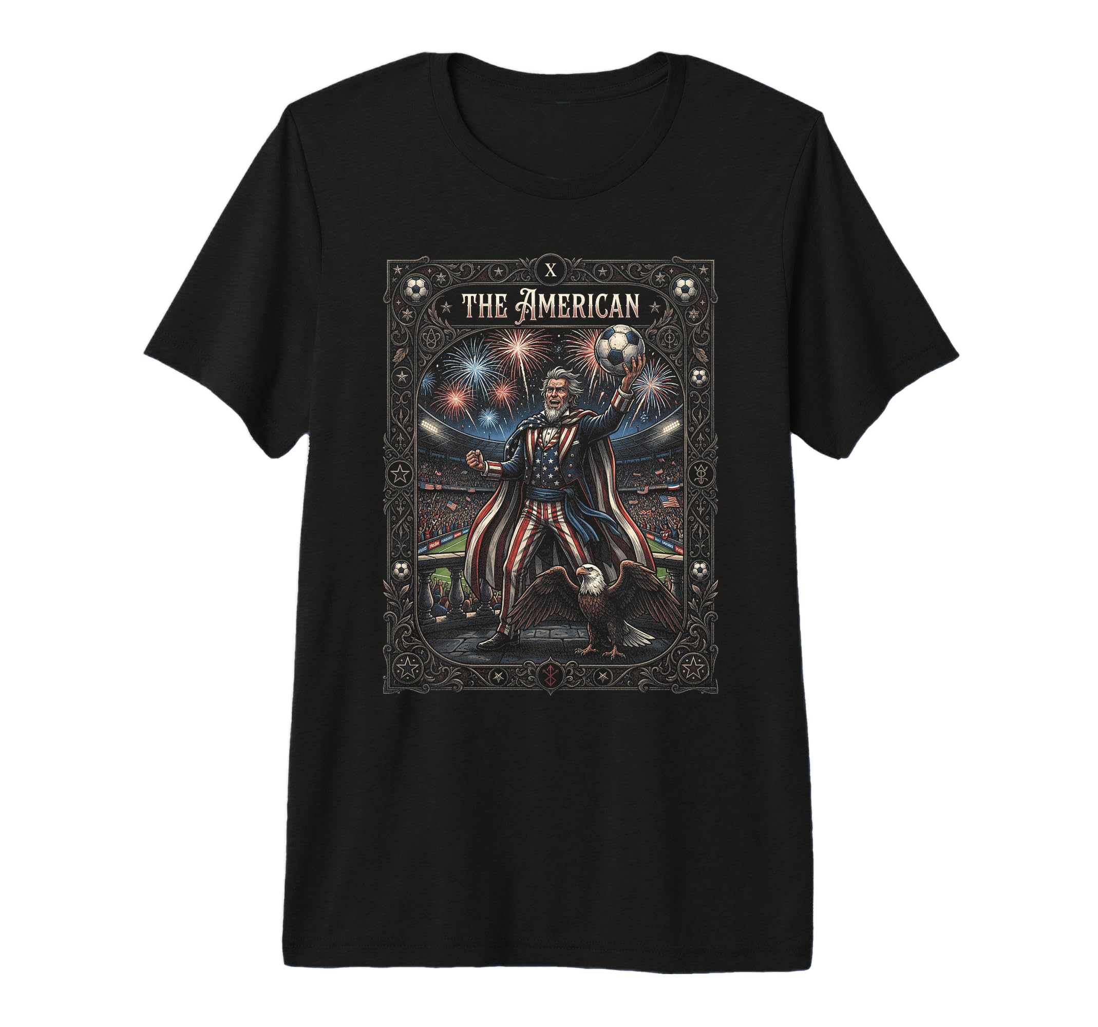 American Uncle Sam Soccer Eagle Tri Blend T-Shirt - Unique Graphic Unisex - T-Shirt, Sweatshirt, Hoodie