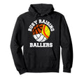 Busy Raising Ballers Softball Volleyball Hoodie - Unique Graphic Men Women - T-Shirt, Sweatshirt, Hoodie