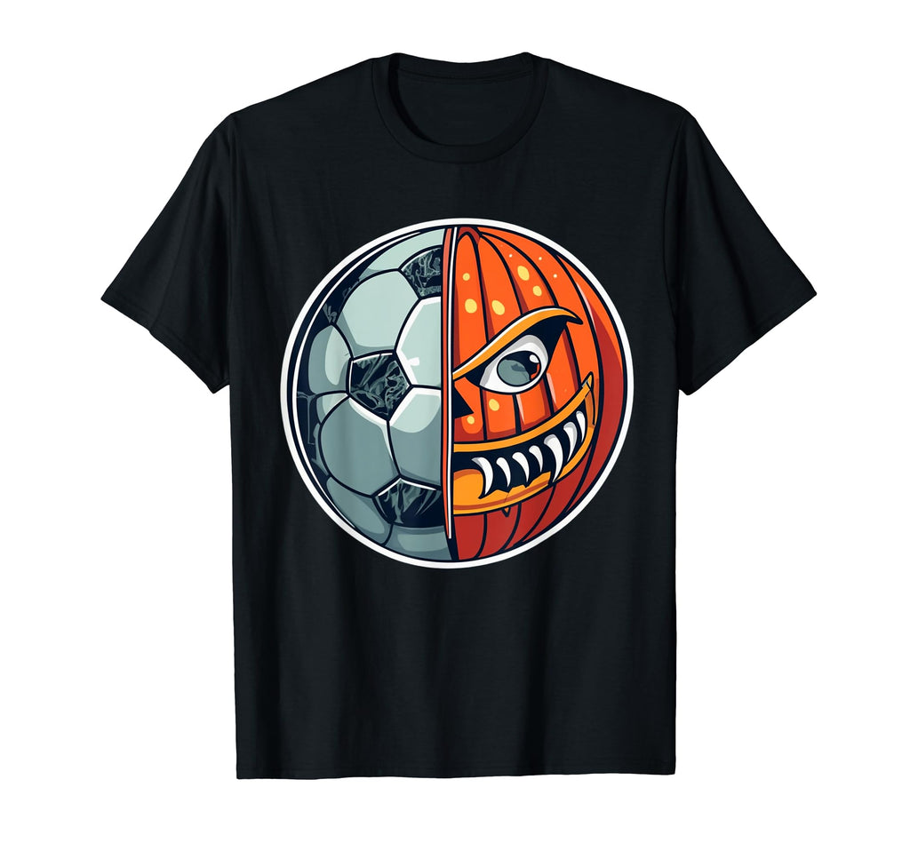 Halloween Soccer Ball Pumpkin Skull T-Shirt - Trendy Graphic Men Women - T-Shirt, Sweatshirt, Hoodie