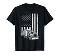 Trucker Dad Semi Truck Driver Us Flag T-Shirt - Minimalist Print Unisex - T-Shirt, Sweatshirt, Hoodie