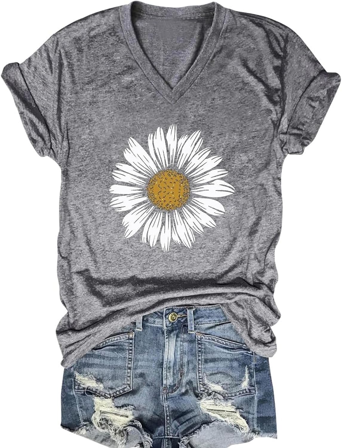 Women's V-Neck Boho Flowers Wildflowers Cute Summer - Adult & Kids T-Shirts, Sweatshirts & Hoodies apparel design preview 1