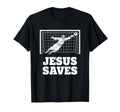 Christian Jesus Saves Soccer Goalkeeper T-Shirt - Minimalist Print Unisex - T-Shirt, Sweatshirt, Hoodie