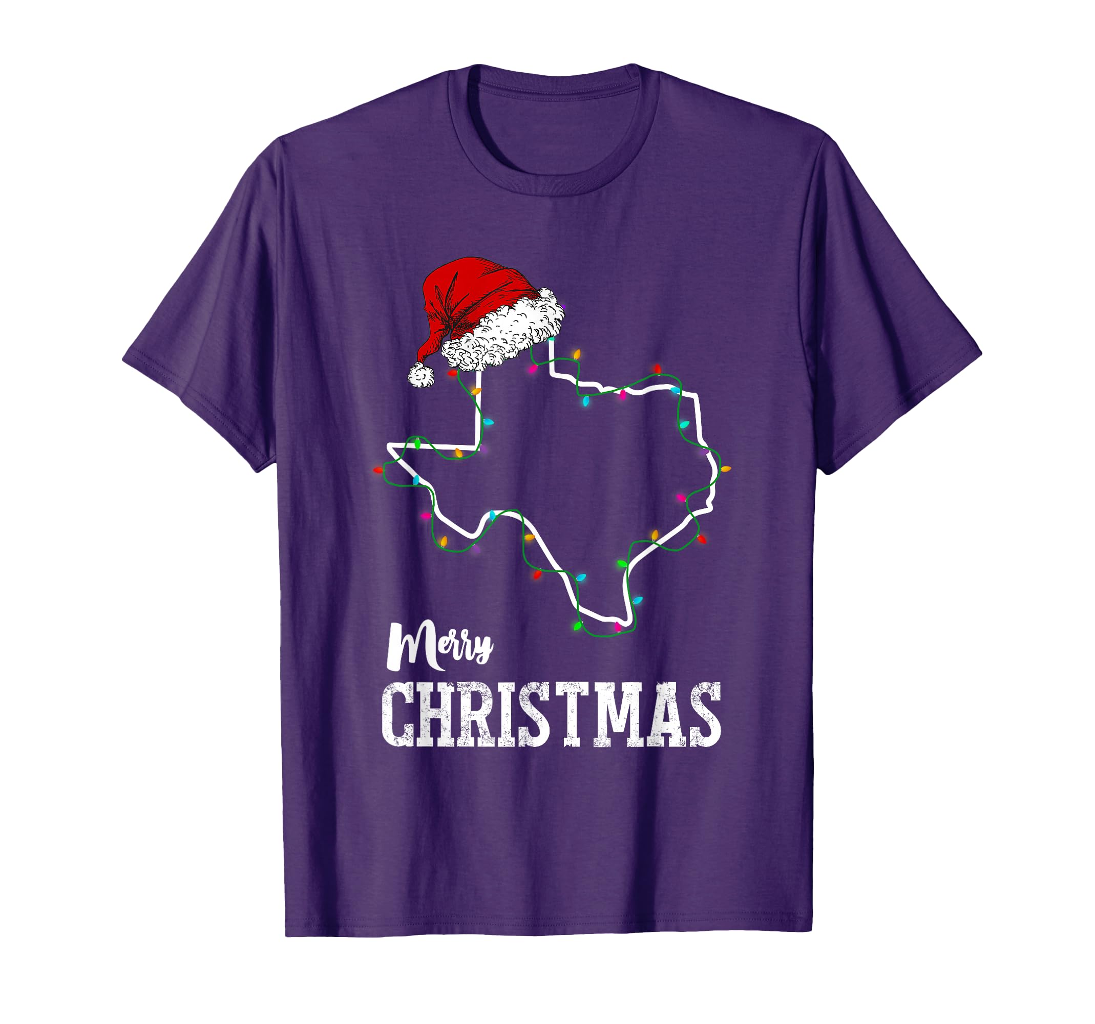 Merry Texas Light Santa Hat Pajama T-Shirt - Novelty Apparel for Adults - T-Shirt, Sweatshirt, Hoodie
