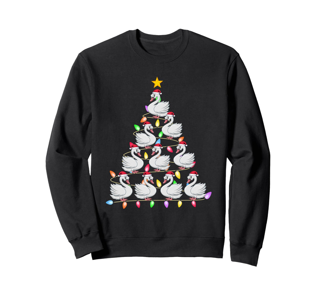 Tree Lights Santa Swans Pjs Sweatshirt - Streetwear Style Men Women - T-Shirt, Sweatshirt, Hoodie