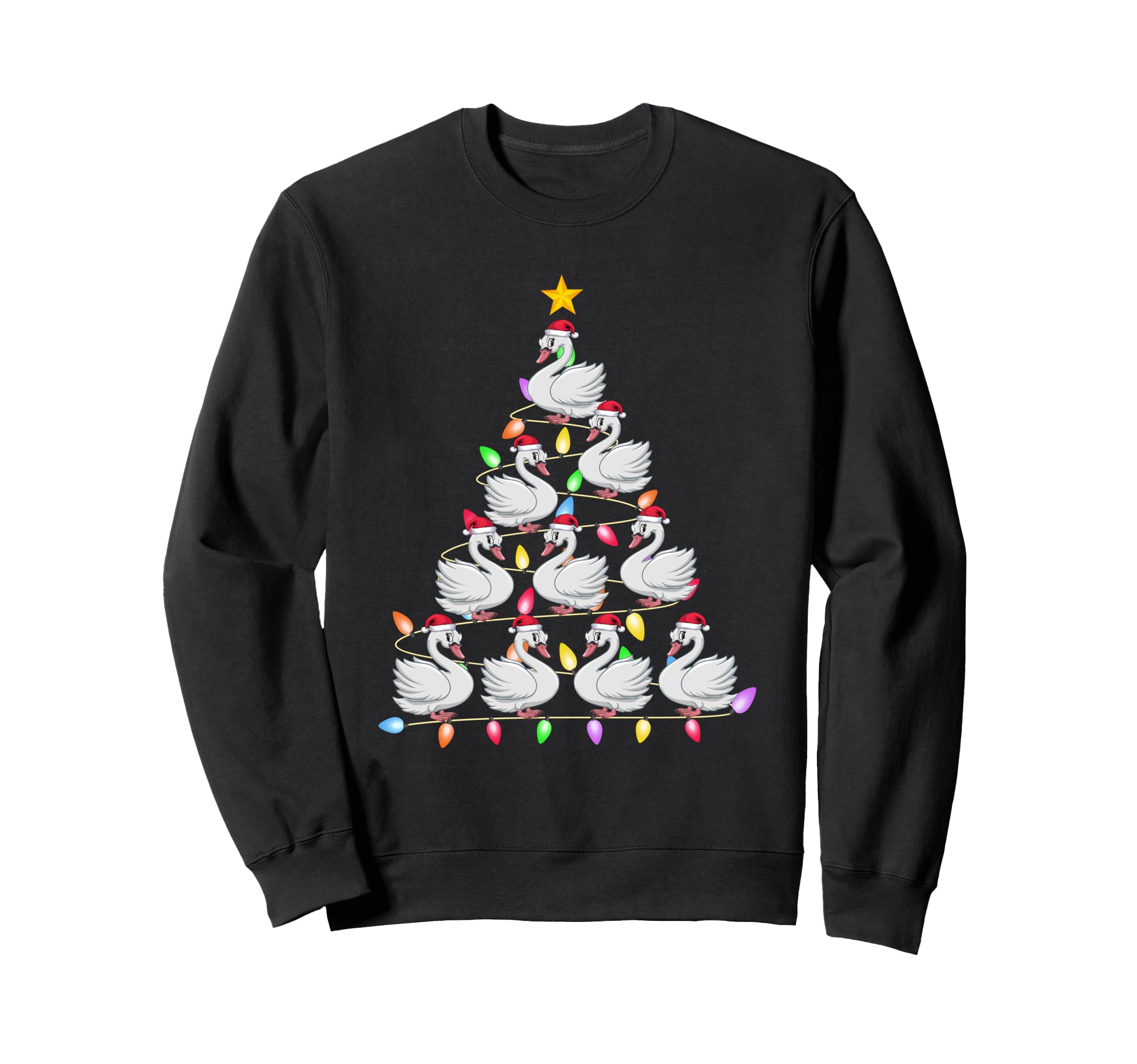 Tree Lights Santa Swans Pjs Sweatshirt - Streetwear Style Men Women - T-Shirt, Sweatshirt, Hoodie
