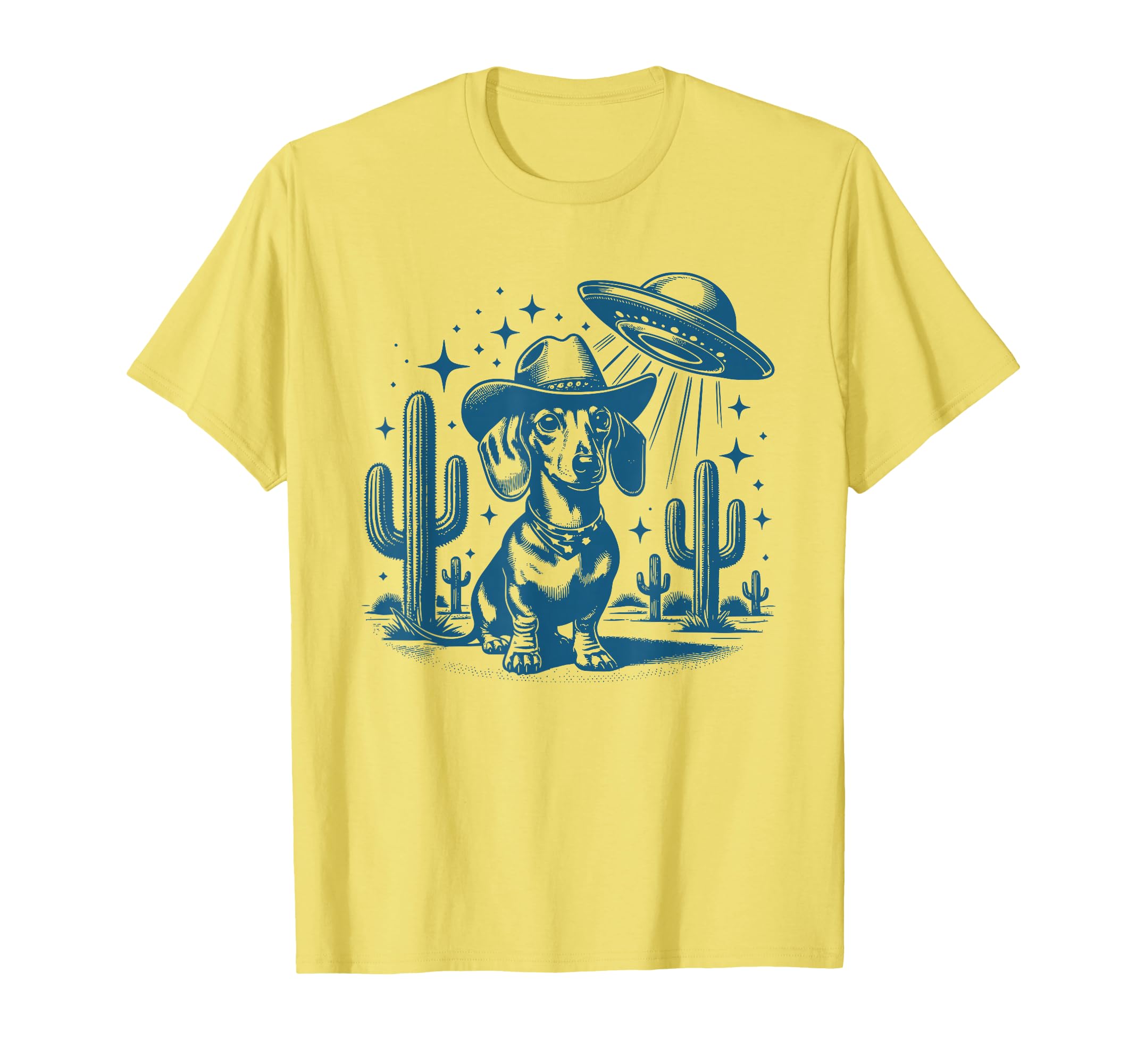 Dachshund Ufo Dachshund Cowboy Dog T-Shirt - Custom Art Print for Adults - T-Shirt, Sweatshirt, Hoodie