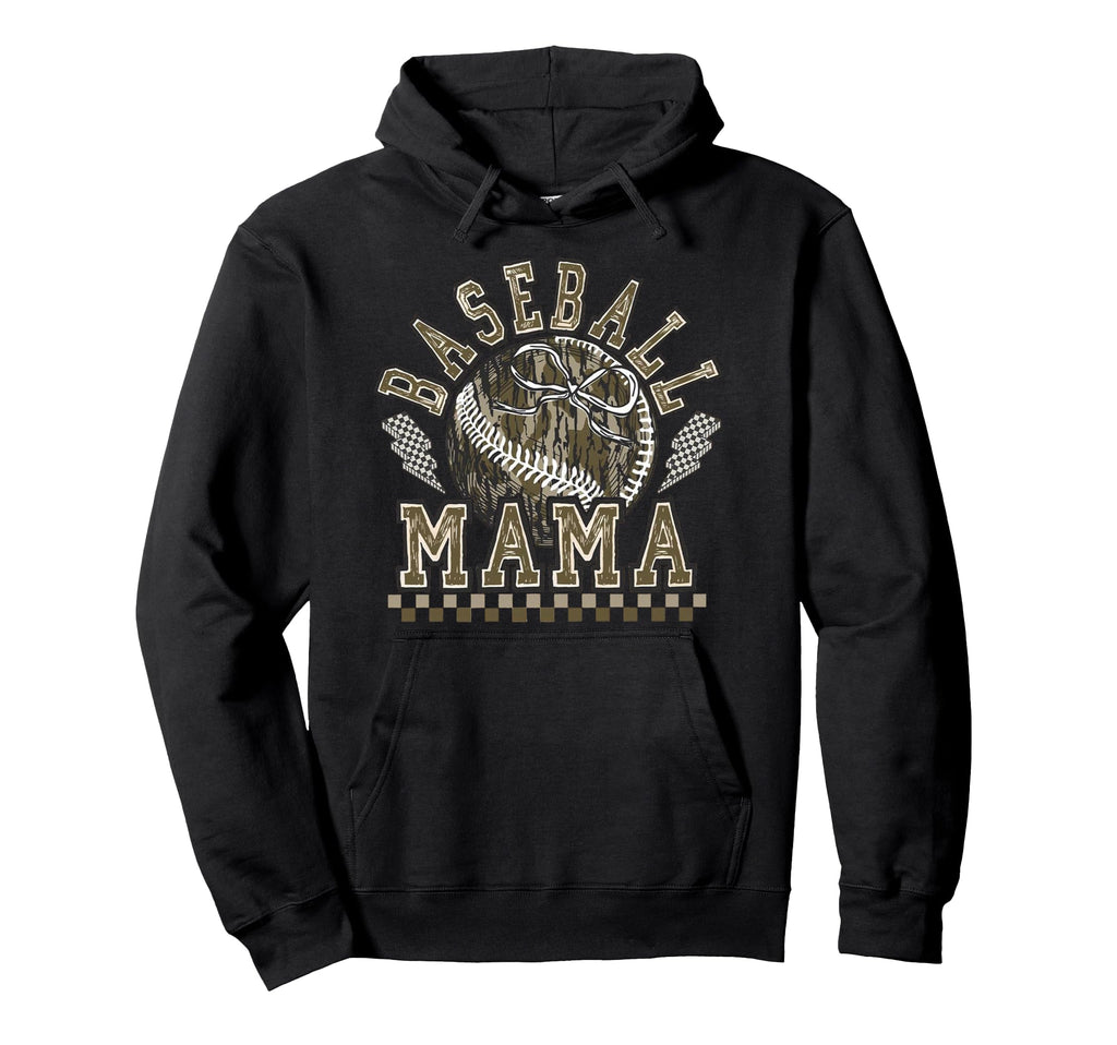 Baseball Camo Mama Game Day Tis Hoodie - Casual Everyday Wear Unisex - T-Shirt, Sweatshirt, Hoodie