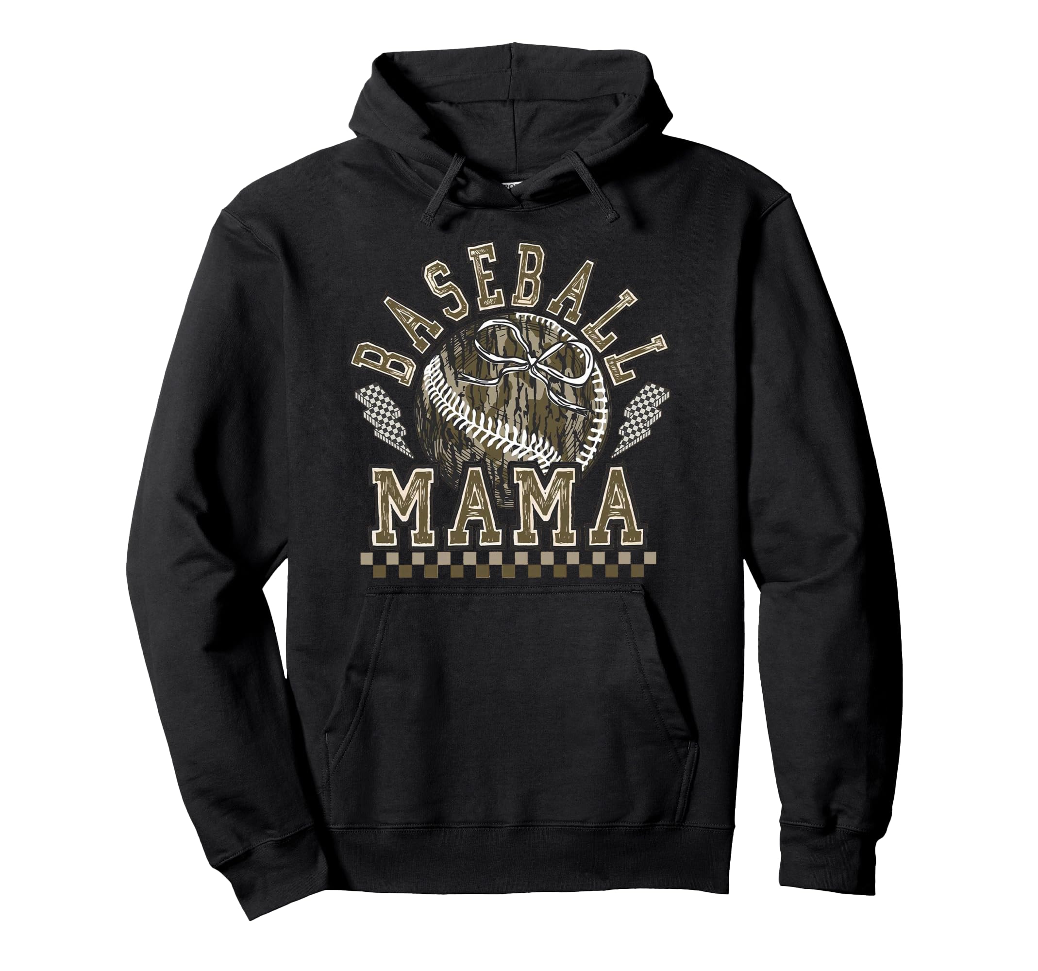 Baseball Camo Mama Game Day Tis Hoodie - Casual Everyday Wear Unisex - T-Shirt, Sweatshirt, Hoodie