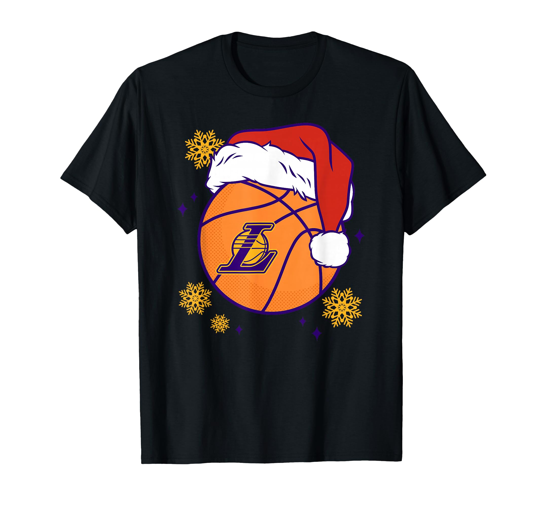 Nba Los Angeles Lakers Santa Hat Ball T-Shirt - Trendy Graphic Unisex - T-Shirt, Sweatshirt, Hoodie