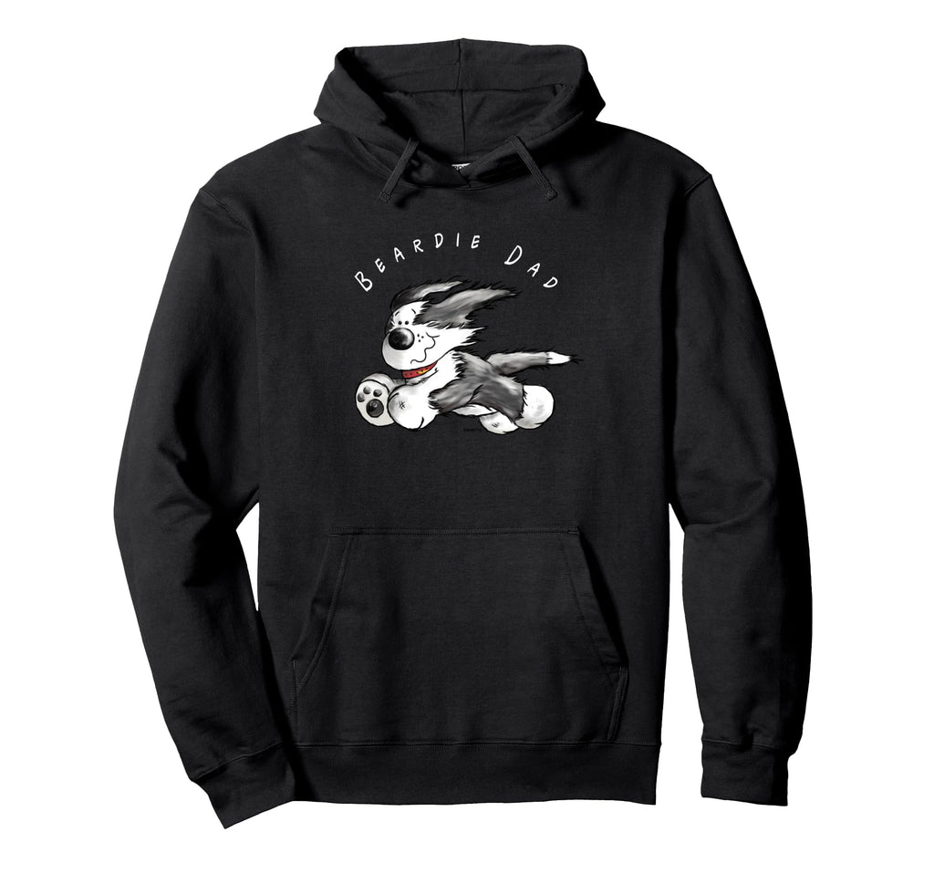 Running Bearded Collie Dad Cartoon Hoodie - Trendy Graphic Men Women - T-Shirt, Sweatshirt, Hoodie