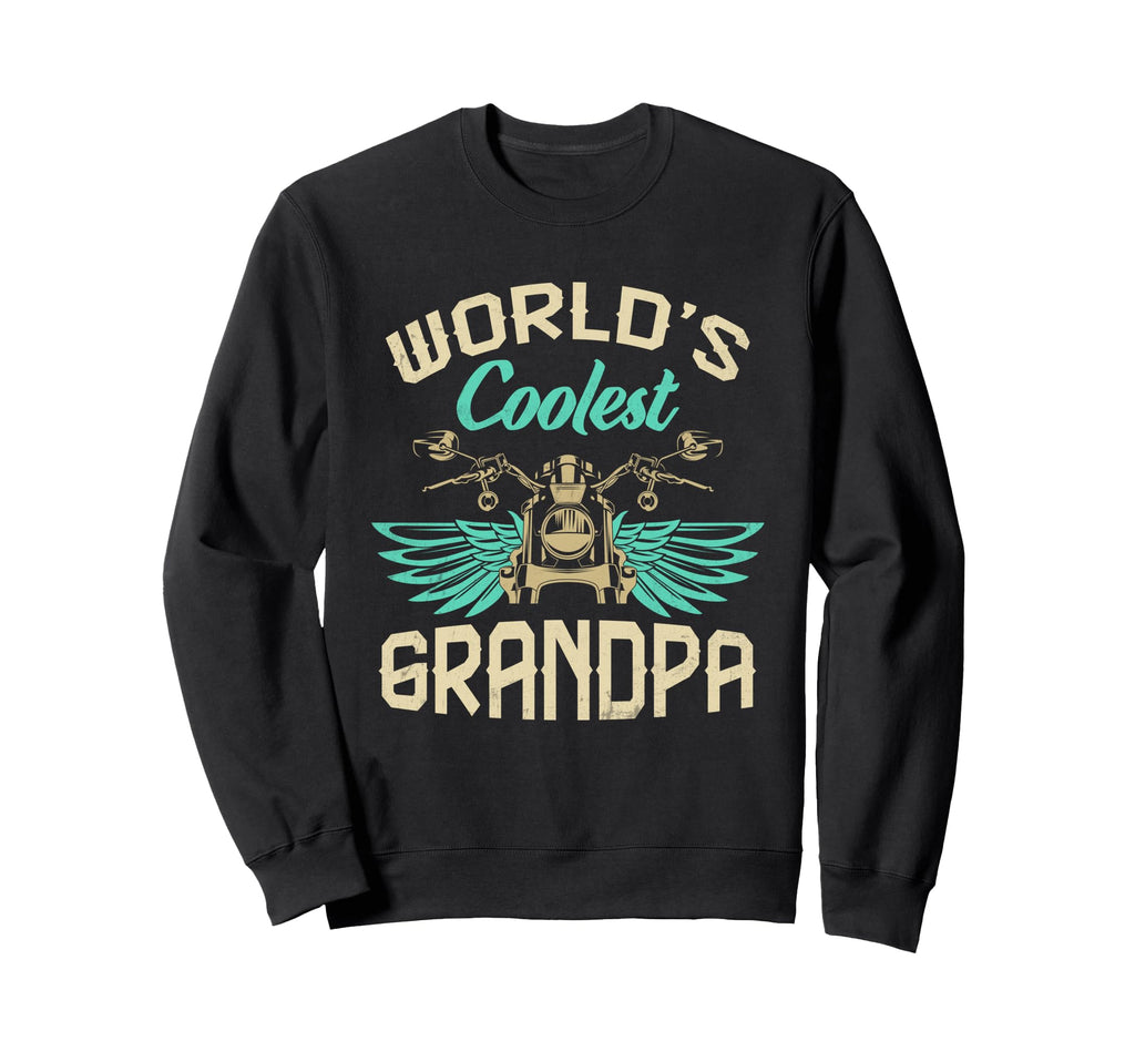 Worlds Coolest Grandpa Motorcycle Sweatshirt - Minimalist Print Unisex - T-Shirt, Sweatshirt, Hoodie