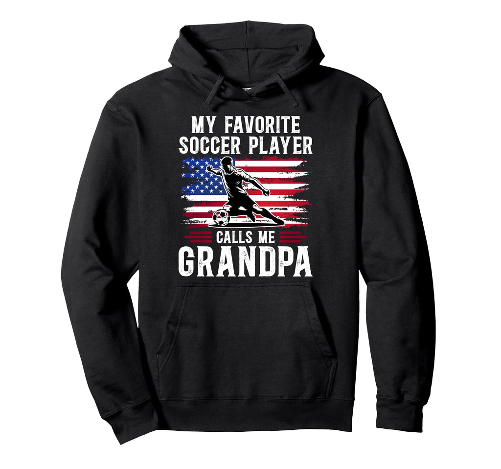 Proud Soccer Grandpa Soccer Player Hoodie - Graphic Print Men Women - T-Shirt, Sweatshirt, Hoodie