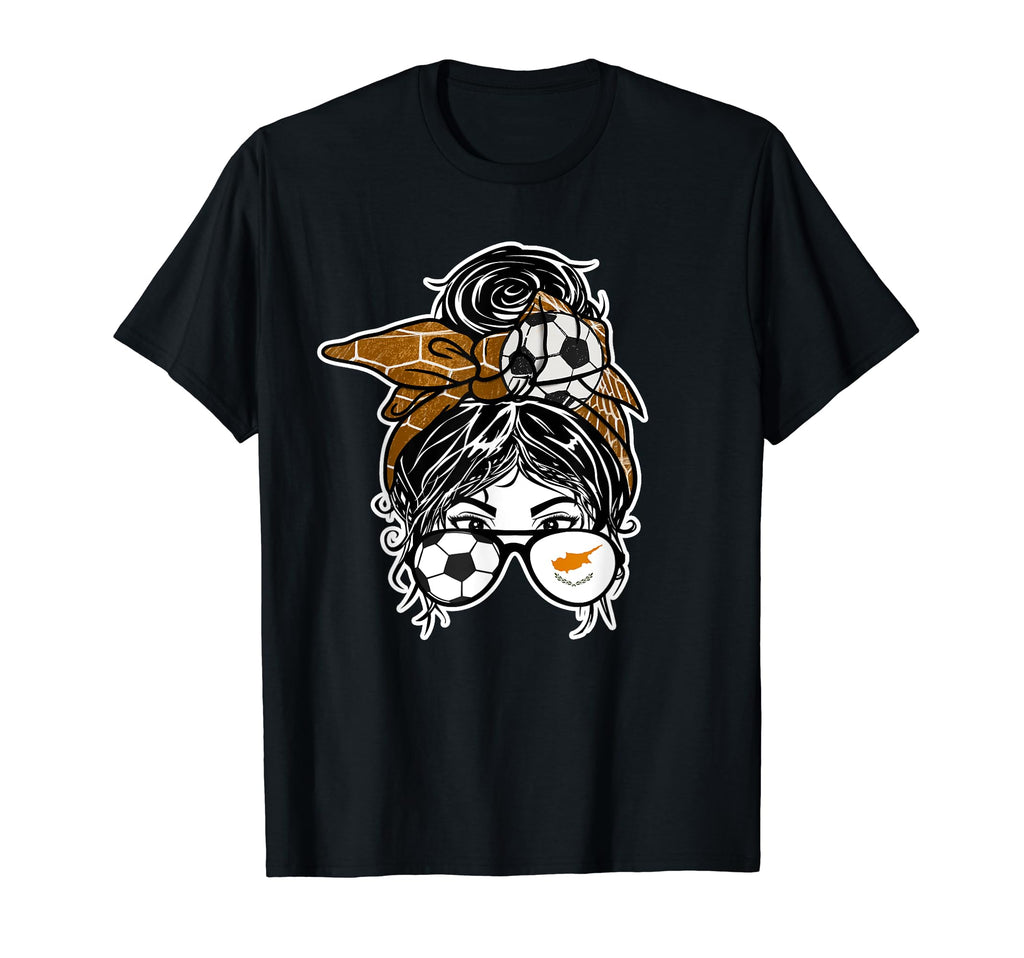 Messy Bun Hair Cypriot Soccer Cyprus T-Shirt - Minimalist Print Men Women - T-Shirt, Sweatshirt, Hoodie