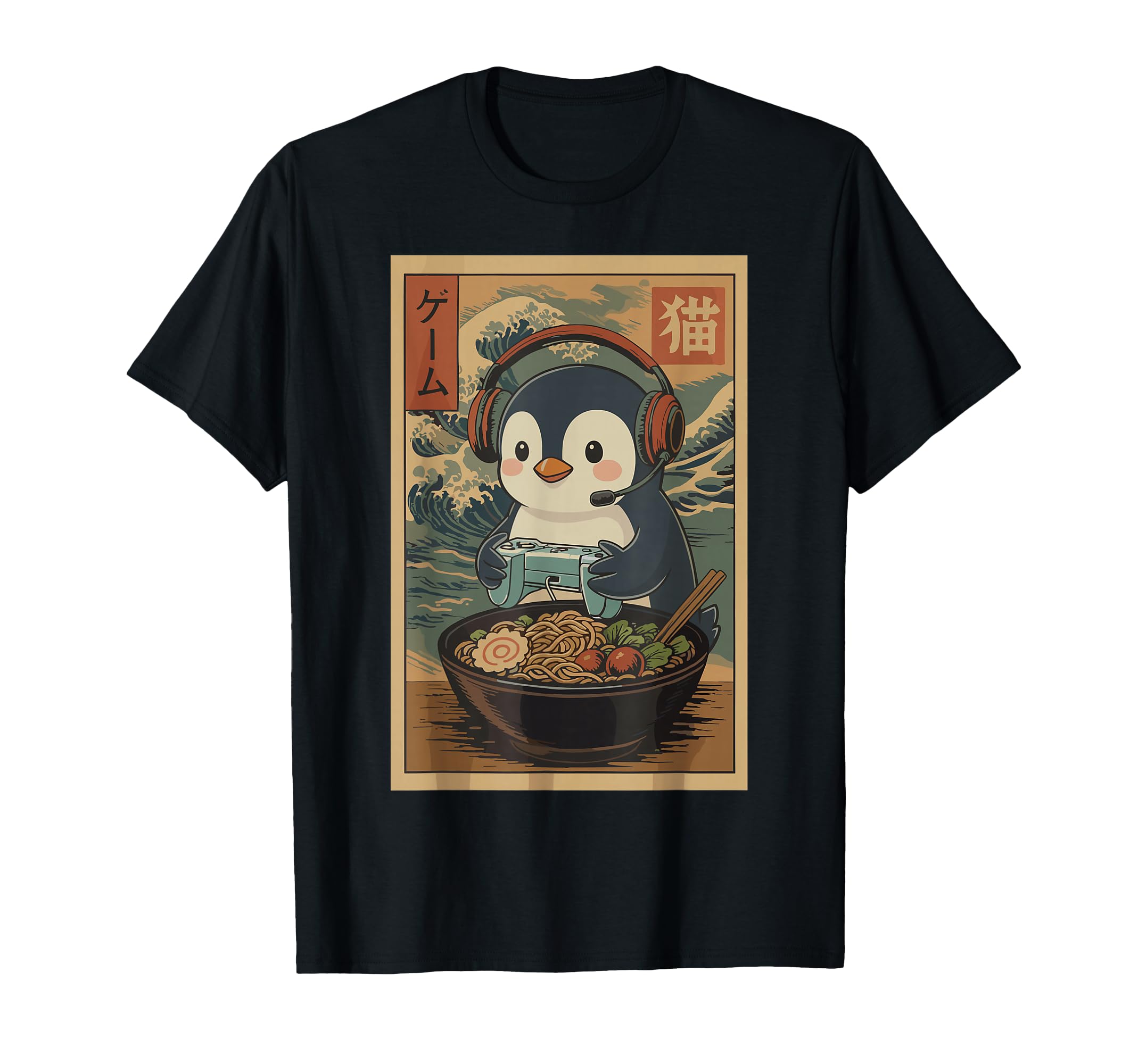 Kawaii Japanese Ramen Penguin T-Shirt - Fun Novelty Design for Adults - T-Shirt, Sweatshirt, Hoodie