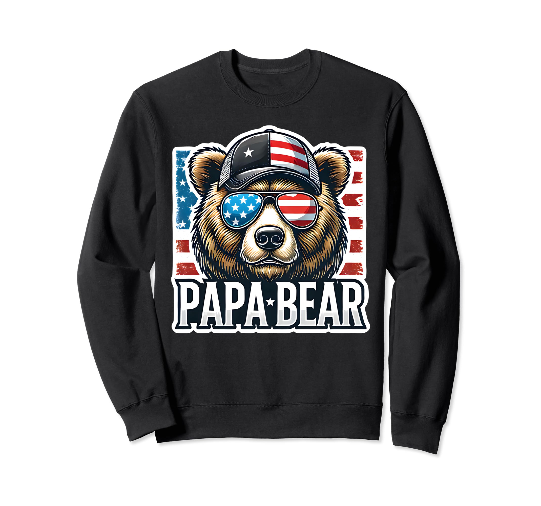 Papa Bear Funny Fathers Day Usa Sweatshirt - Graphic Print for Adults - T-Shirt, Sweatshirt, Hoodie
