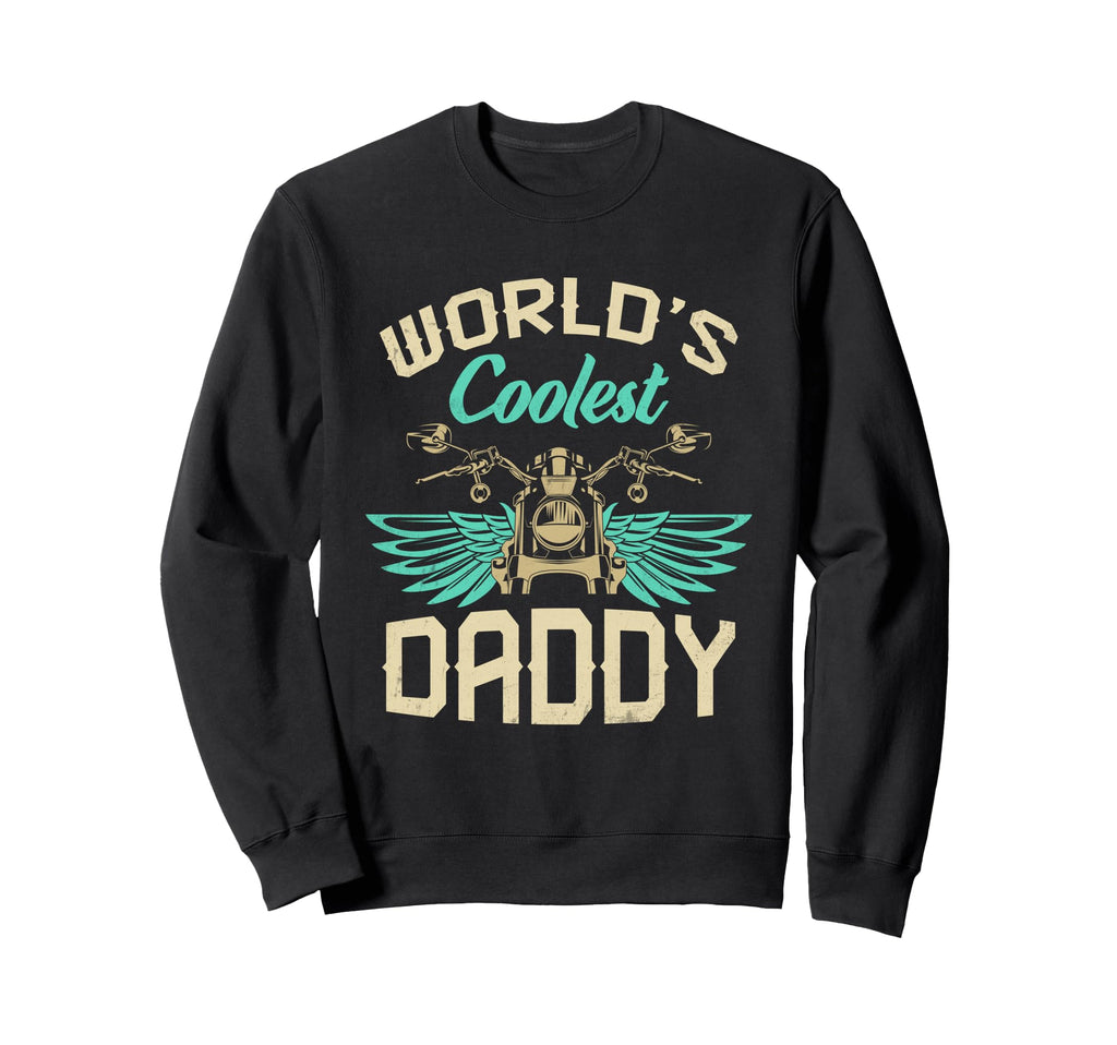 Worlds Coolest Daddy Motorcycle Sweatshirt - Minimalist Print for Adults - T-Shirt, Sweatshirt, Hoodie