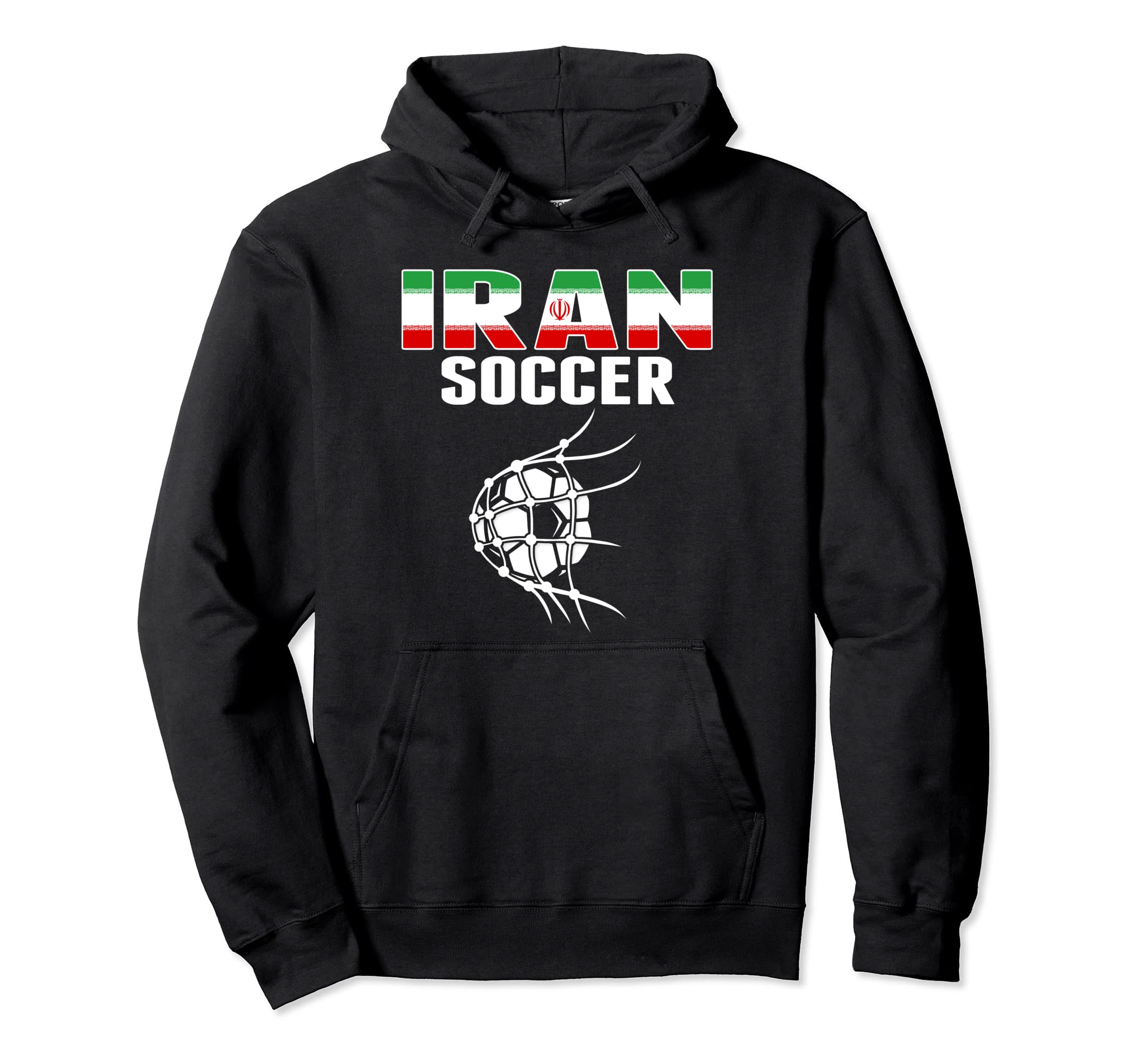 Iran Soccer Ball Net Goal Iranian Hoodie - Fun Novelty Design Men Women - T-Shirt, Sweatshirt, Hoodie