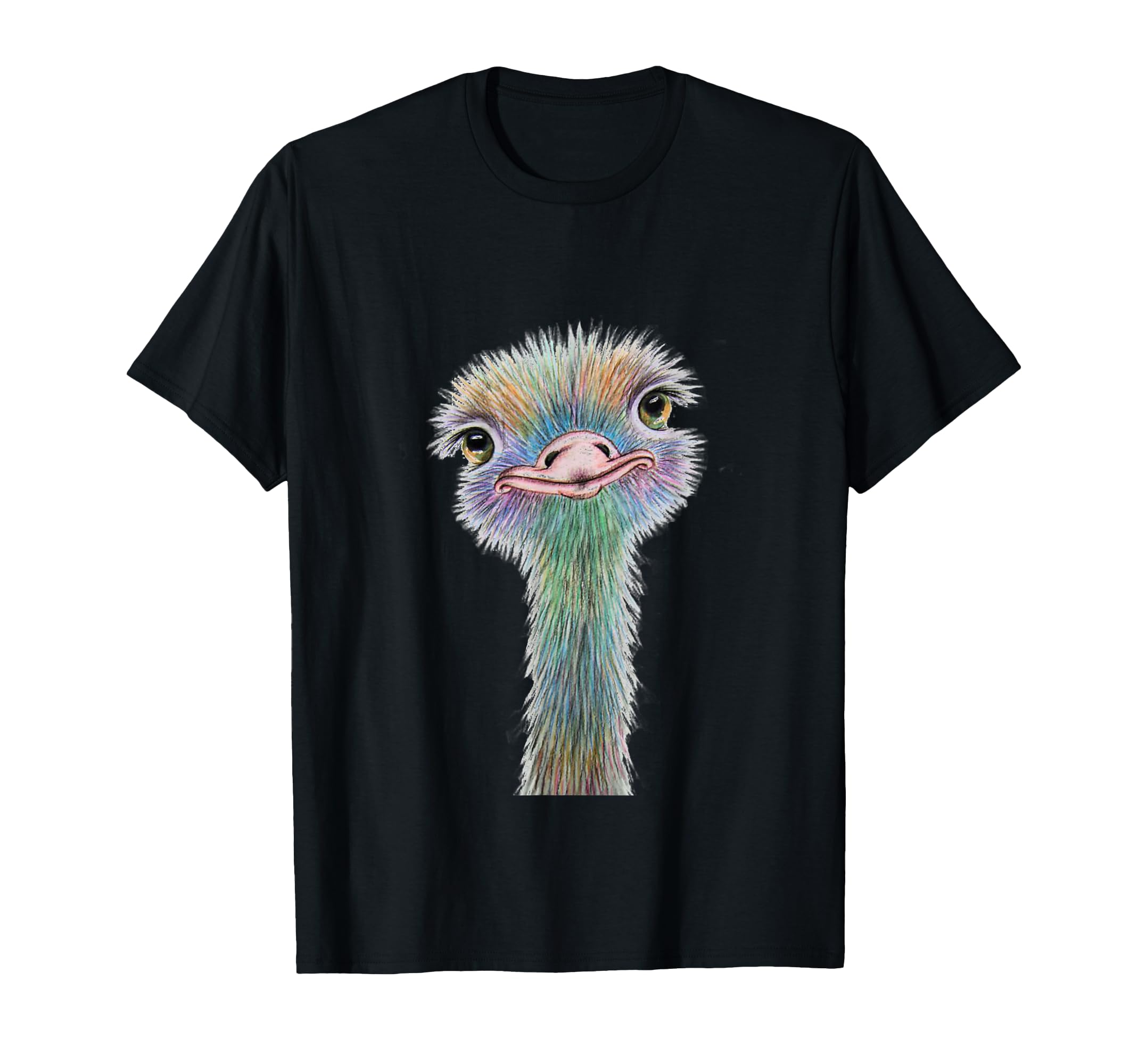 Colorful Ostrich Beautiful Artistic T-Shirt - Unique Graphic Men Women - T-Shirt, Sweatshirt, Hoodie