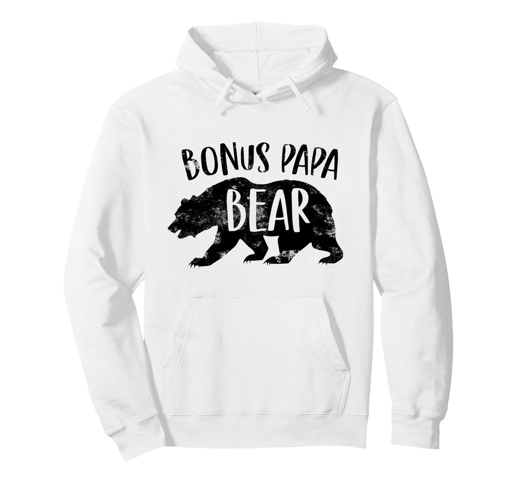 Bonus Papa Bear Stepdad Best Dad Stepfather Hoodie - Unique Graphic Unisex - T-Shirt, Sweatshirt, Hoodie