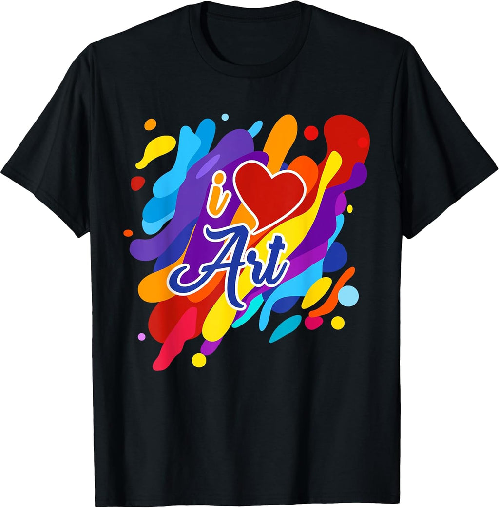 Cool I Love Art Teacher Artist Gift Supplies Men - Adult & Kids T-Shirts, Sweatshirts & Hoodies apparel design preview 1