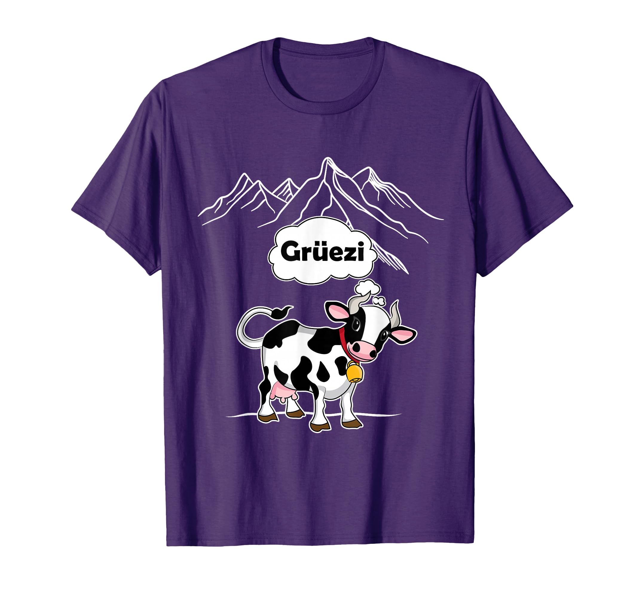 Switzerland Cow Gruezi Swiss German T-Shirt - Unique Graphic for Adults - T-Shirt, Sweatshirt, Hoodie