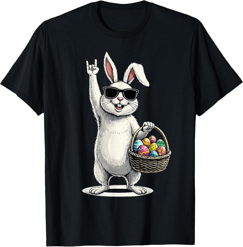 Easter Bunny Rocking Funny - Adult & Kids T-Shirts, Sweatshirts & Hoodies apparel design preview 1