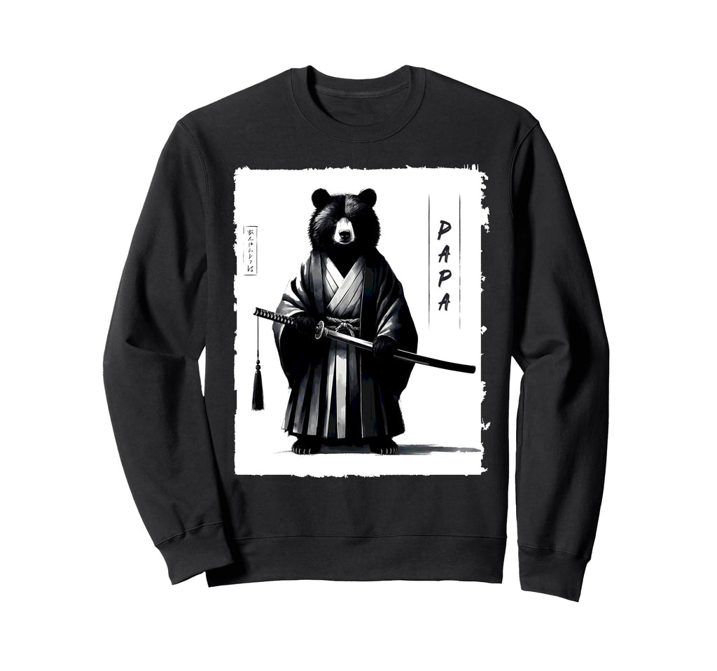 Papa Bear Samurai Ninja Japanese Sweatshirt - Graphic Print Men Women - T-Shirt, Sweatshirt, Hoodie