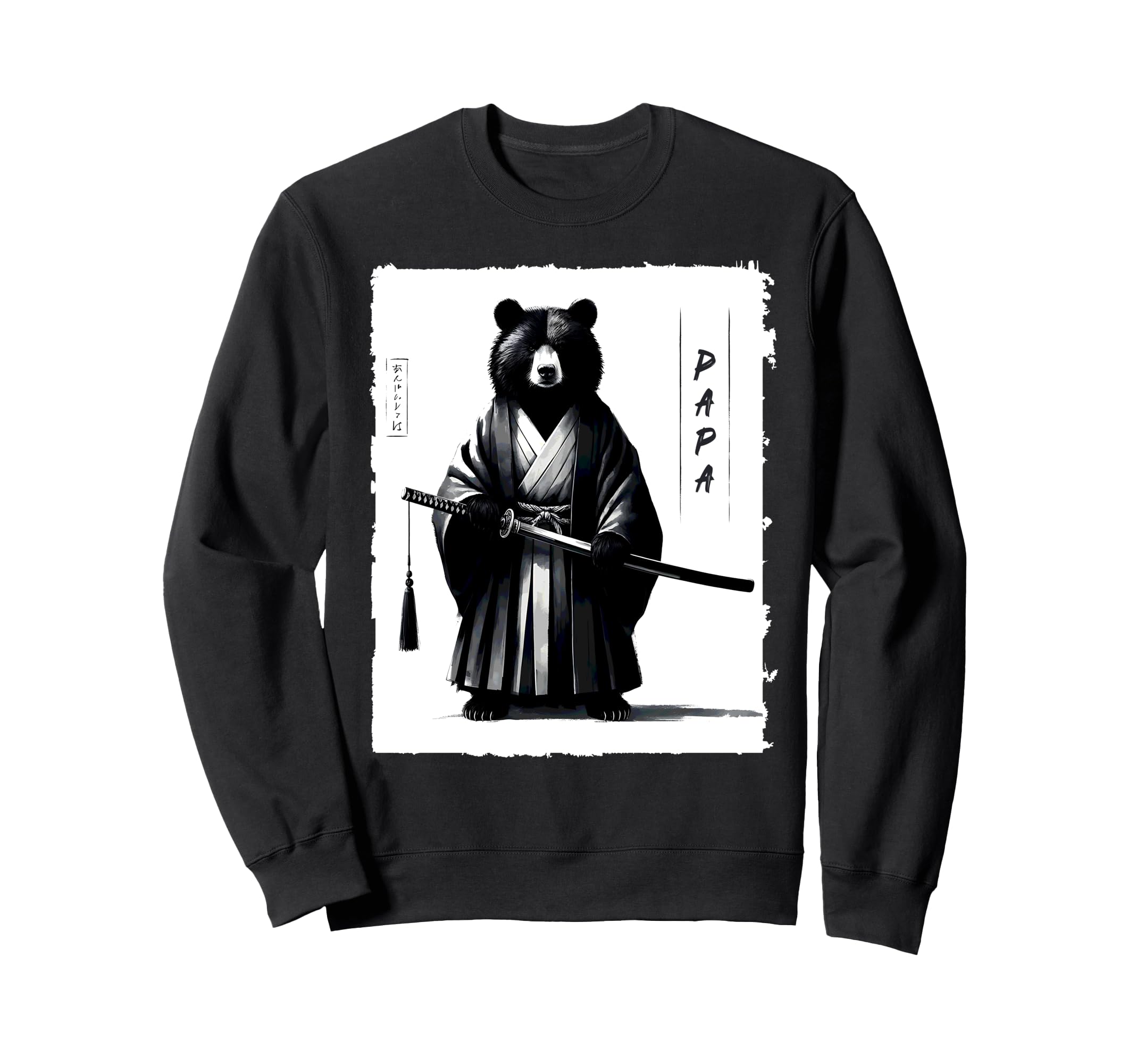 Papa Bear Samurai Ninja Japanese Sweatshirt - Graphic Print Men Women - T-Shirt, Sweatshirt, Hoodie