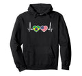 Brazil Usa Heartbeat American Brazilian Hoodie - Trendy Graphic Men Women - T-Shirt, Sweatshirt, Hoodie