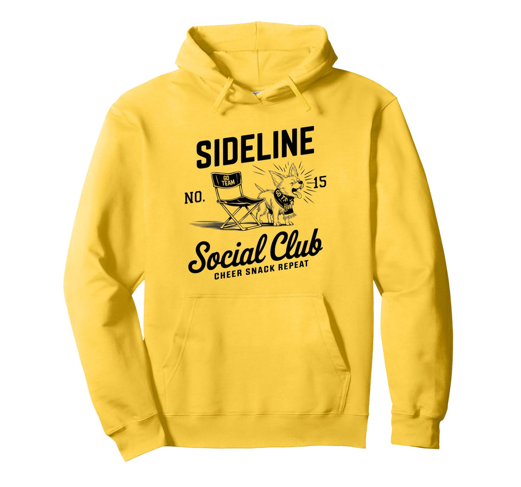 Sideline Social Club Soccer Mom Game Day Hoodie - Aesthetic Graphic Unisex - T-Shirt, Sweatshirt, Hoodie