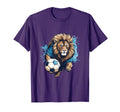 Lion Playing Soccer Funny Animal T-Shirt - Unique Graphic Unisex - T-Shirt, Sweatshirt, Hoodie