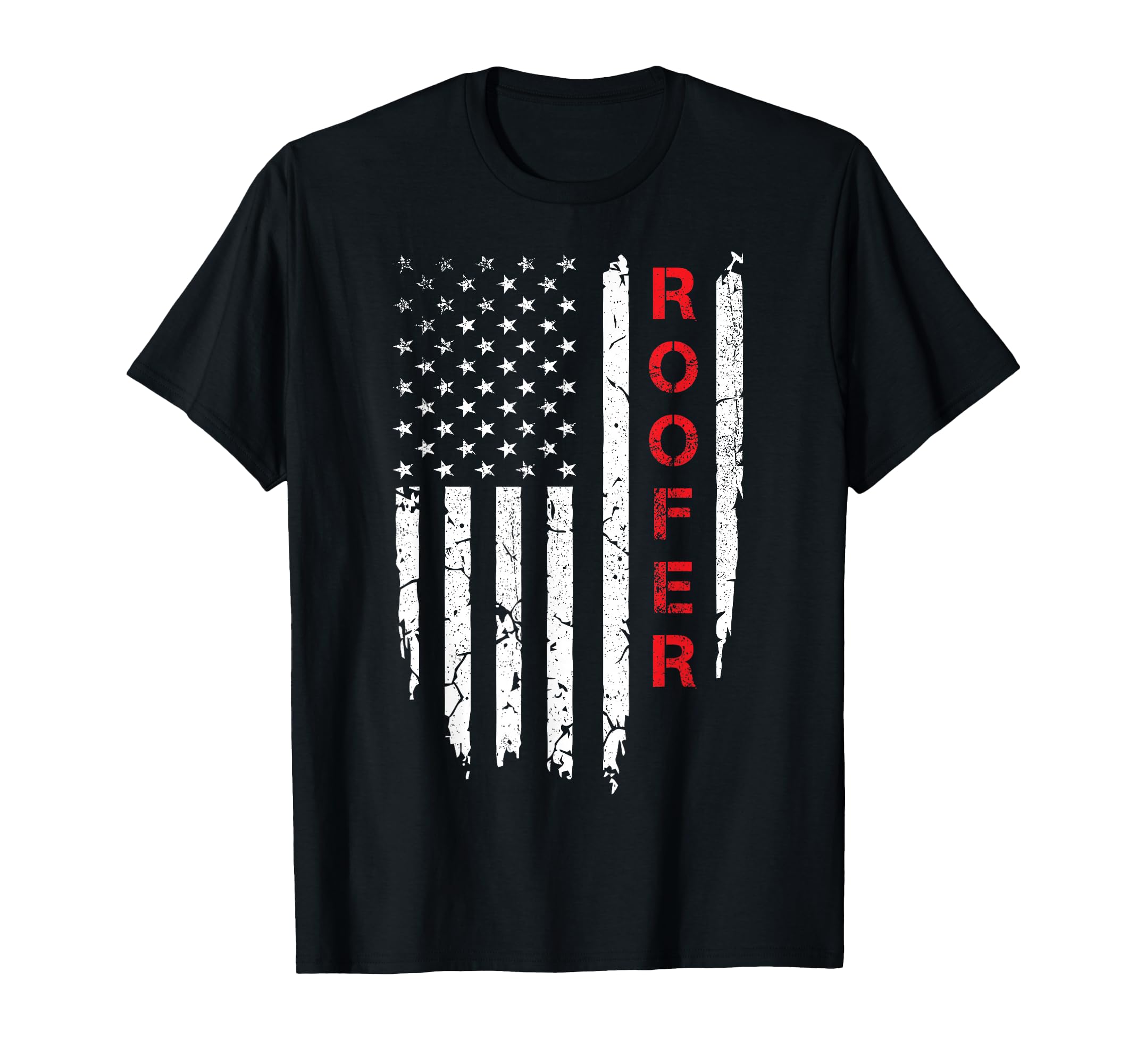 Roofer American Flag 4Th July T-Shirt - Casual Everyday Wear for Adults - T-Shirt, Sweatshirt, Hoodie