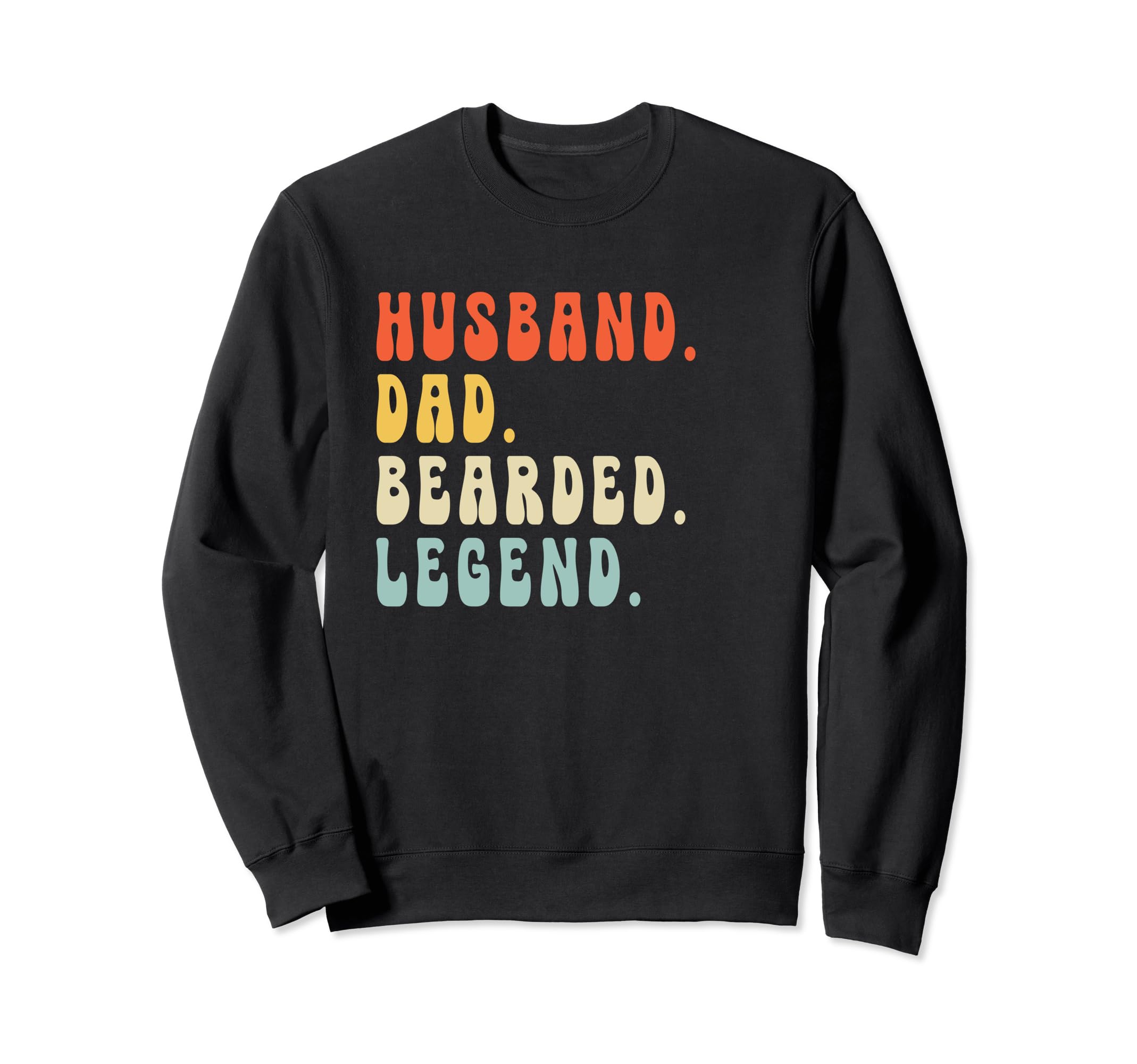 Husband Dad Bearded Legend Fathers Day Sweatshirt - Minimalist Print Unisex - T-Shirt, Sweatshirt, Hoodie