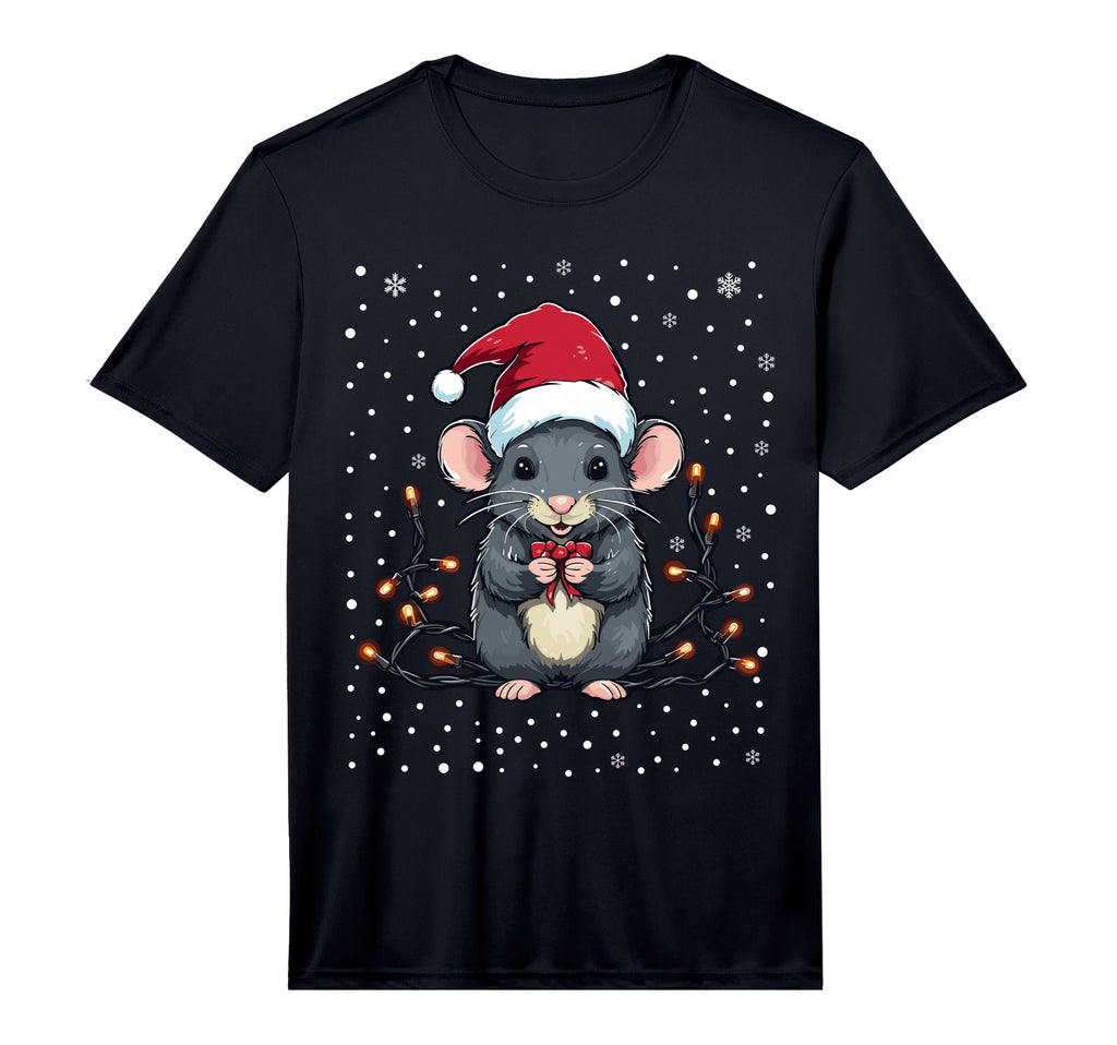 Rat Lights Mouse Santa Hat Pajama T-Shirt - Novelty Apparel Men Women - T-Shirt, Sweatshirt, Hoodie