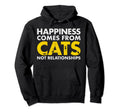 Happiness Comes From Cats Single Cat Hoodie - Aesthetic Graphic Unisex - T-Shirt, Sweatshirt, Hoodie