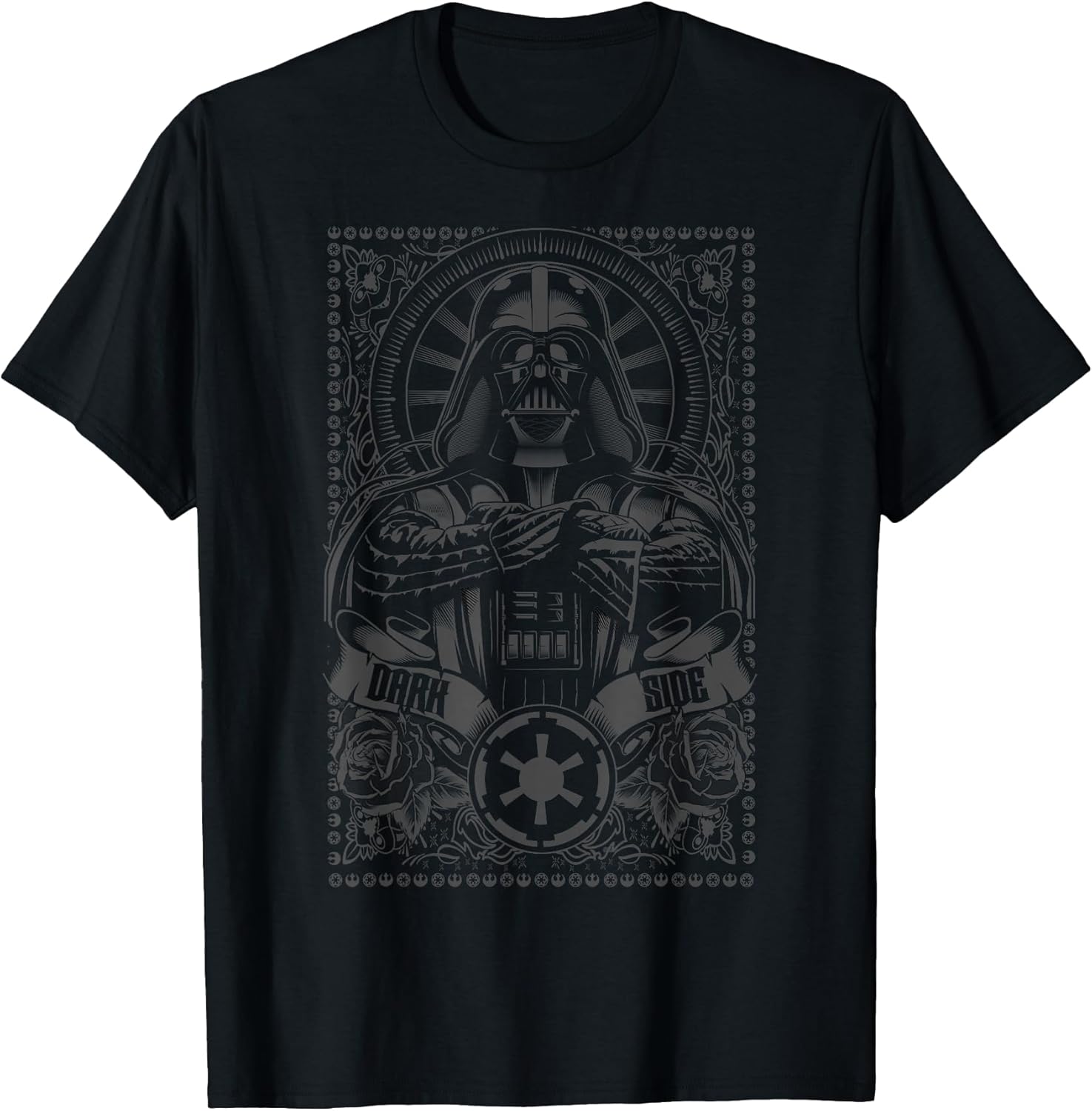 Dark Side Darth Vader Ornate Etching - Adult & Kids T-Shirts, Sweatshirts & Hoodies apparel design preview 1