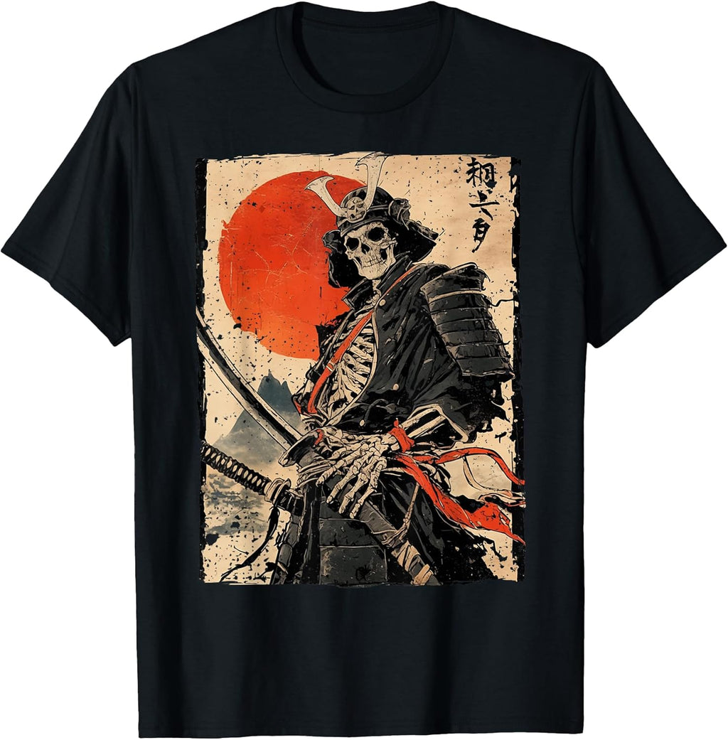 Japan Samurai Warrior Skeleton Ukiyo Ink Artwork - Adult & Kids T-Shirts, Sweatshirts & Hoodies apparel design preview 1